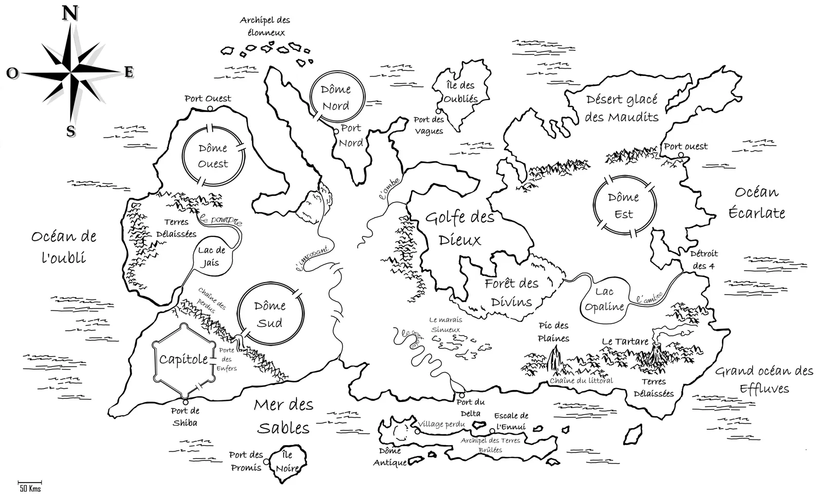 Map of the world of Heirs of Time